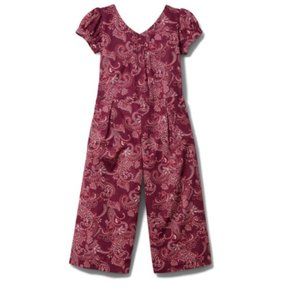 Janie and Jack Girls Berry Paisley Jumpsuit